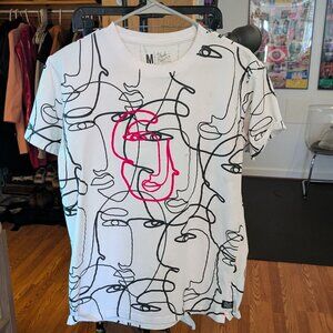 Men's Bleeker & Mercer Faces T Shirt Size M